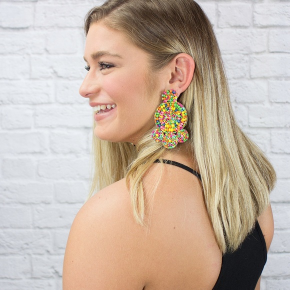 SOLD OUT!~Carmen Multi-Color Bead Drop Earrings - Picture 6 of 6